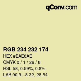 Color code: RGB 234 232 174 | qconv.com