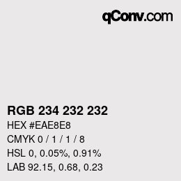 Code couleur: RGB 234 232 232 | qconv.com