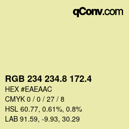 カラーコード: RGB 234 234.8 172.4 | qconv.com