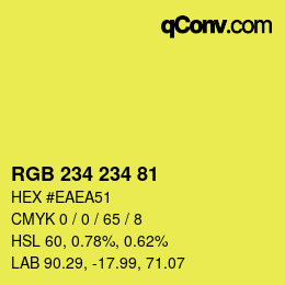 Color code: RGB 234 234 81 | qconv.com