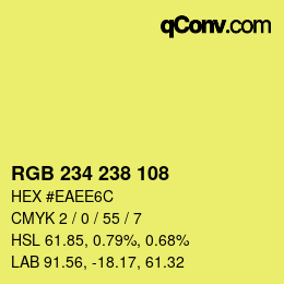 Farbcode: RGB 234 238 108 | qconv.com