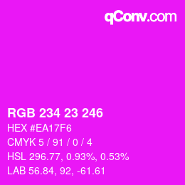 Color code: RGB 234 23 246 | qconv.com