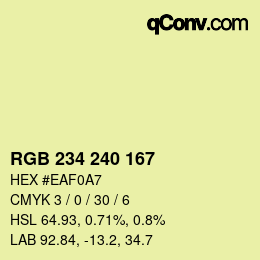 Farbcode: RGB 234 240 167 | qconv.com