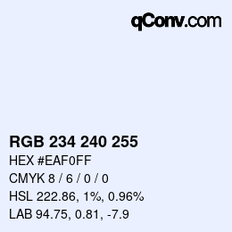 Código de color: RGB 234 240 255 | qconv.com