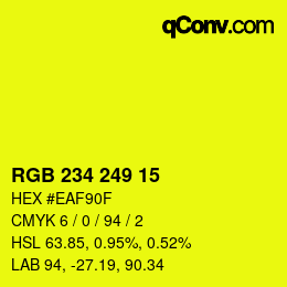 Color code: RGB 234 249 15 | qconv.com