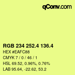 カラーコード: RGB 234 252.4 136.4 | qconv.com
