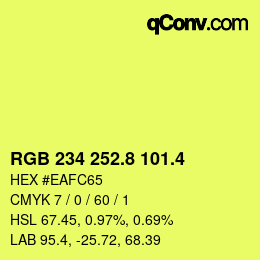 カラーコード: RGB 234 252.8 101.4 | qconv.com