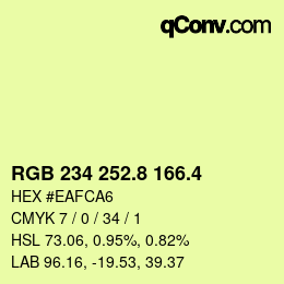 カラーコード: RGB 234 252.8 166.4 | qconv.com