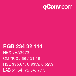 Color code: RGB 234 32 114 | qconv.com