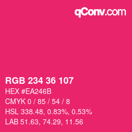 Farbcode: RGB 234 36 107 | qconv.com