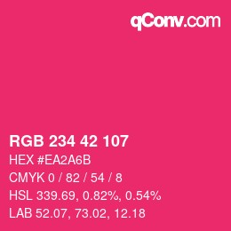 颜色代码: RGB 234 42 107 | qconv.com