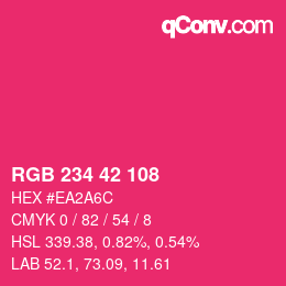 Color code: RGB 234 42 108 | qconv.com