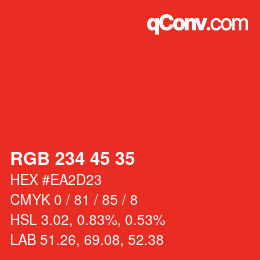 Color code: RGB 234 45 35 | qconv.com