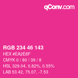 Código de color: RGB 234 46 143 | qconv.com