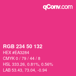 Farbcode: RGB 234 50 132 | qconv.com