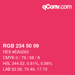 Color code: RGB 234 50 99 | qconv.com