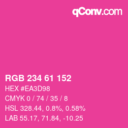 Código de color: RGB 234 61 152 | qconv.com