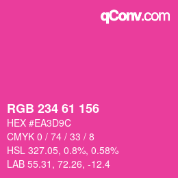 カラーコード: RGB 234 61 156 | qconv.com