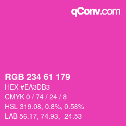 カラーコード: RGB 234 61 179 | qconv.com