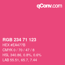 Color code: RGB 234 71 123 | qconv.com