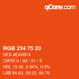 Color code: RGB 234 75 20 | qconv.com