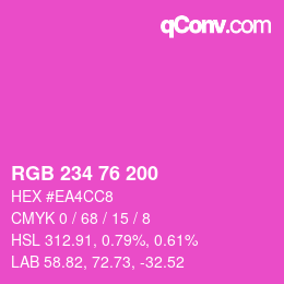 カラーコード: RGB 234 76 200 | qconv.com
