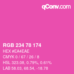 カラーコード: RGB 234 78 174 | qconv.com
