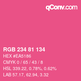 Farbcode: RGB 234 81 134 | qconv.com