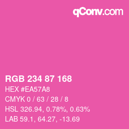 Color code: RGB 234 87 168 | qconv.com