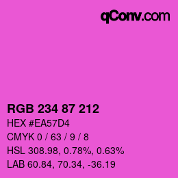 Color code: RGB 234 87 212 | qconv.com