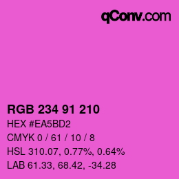Código de color: RGB 234 91 210 | qconv.com
