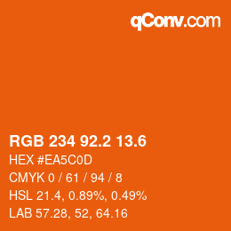 カラーコード: RGB 234 92.2 13.6 | qconv.com