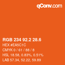 カラーコード: RGB 234 92.2 28.6 | qconv.com