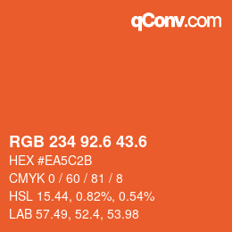 カラーコード: RGB 234 92.6 43.6 | qconv.com