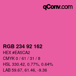 Código de color: RGB 234 92 162 | qconv.com