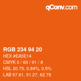 カラーコード: RGB 234 94 20 | qconv.com