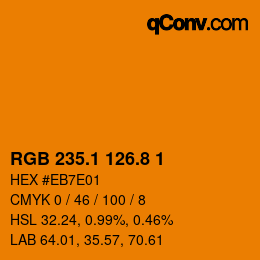 カラーコード: RGB 235.1 126.8 1 | qconv.com
