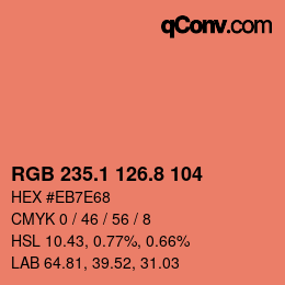 Color code: RGB 235.1 126.8 104 | qconv.com