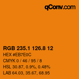 カラーコード: RGB 235.1 126.8 12 | qconv.com
