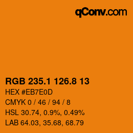 カラーコード: RGB 235.1 126.8 13 | qconv.com