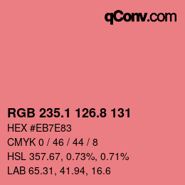 カラーコード: RGB 235.1 126.8 131 | qconv.com