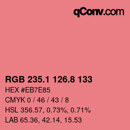 Color code: RGB 235.1 126.8 133 | qconv.com