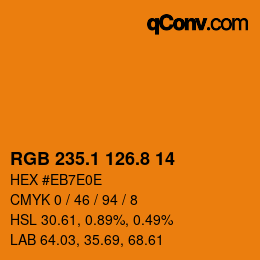 Farbcode: RGB 235.1 126.8 14 | qconv.com