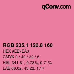 カラーコード: RGB 235.1 126.8 160 | qconv.com