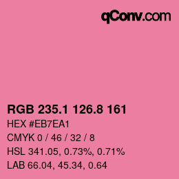 カラーコード: RGB 235.1 126.8 161 | qconv.com