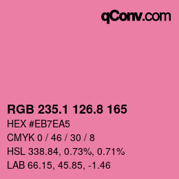 カラーコード: RGB 235.1 126.8 165 | qconv.com