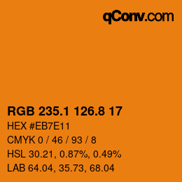 カラーコード: RGB 235.1 126.8 17 | qconv.com