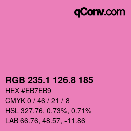 カラーコード: RGB 235.1 126.8 185 | qconv.com
