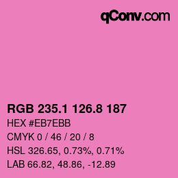 カラーコード: RGB 235.1 126.8 187 | qconv.com