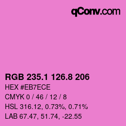 カラーコード: RGB 235.1 126.8 206 | qconv.com